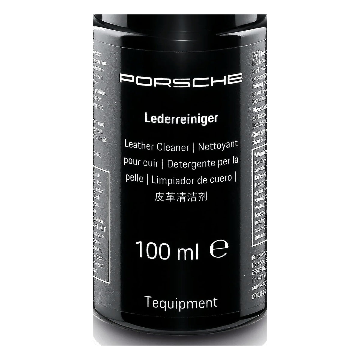 Porsche leather cleaner application on cloth showing texture and gentle cleaning benefit