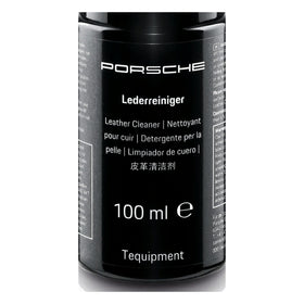 Porsche leather cleaner application on cloth showing texture and gentle cleaning benefit