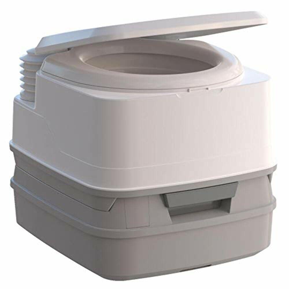 Porta Potti placed in an RV interior offering convenience on the road
