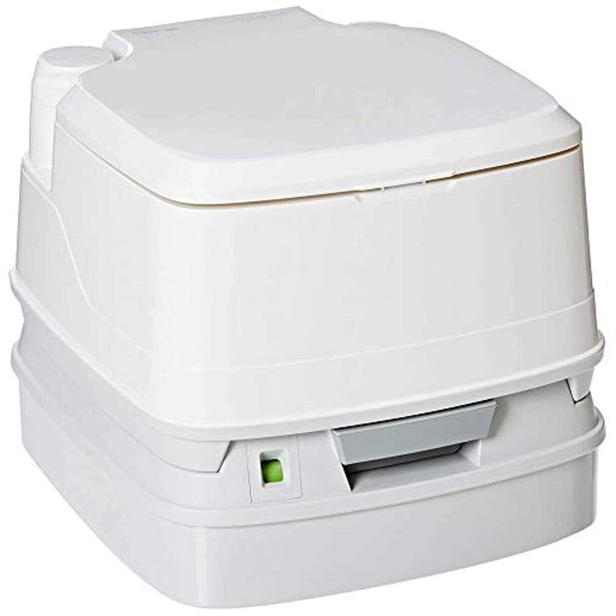 Porta Potti 345 installed inside an RV bathroom for on-road convenience