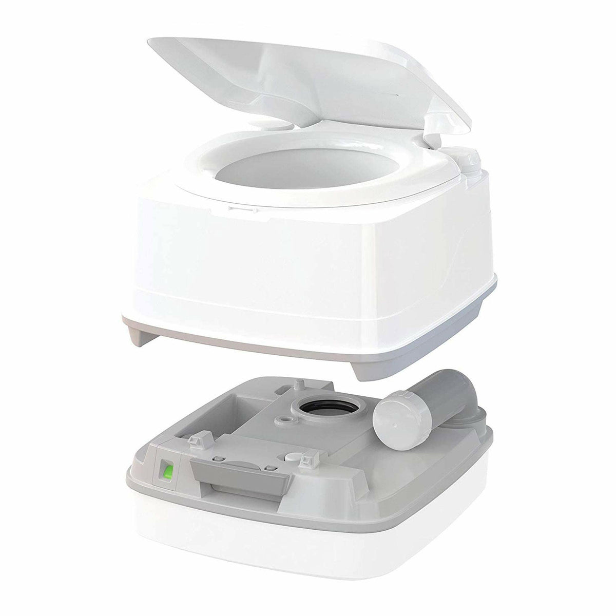 Porta Potti 345 on a campsite table illustrating outdoor usability
