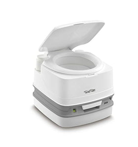 Porta Potti 345 rotating pour-out spout close-up for spill-free emptying