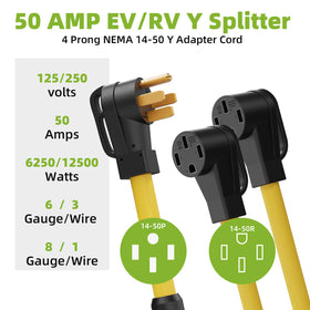 Portvoi close-up of 14-50P prongs and housing for durable connection benefit