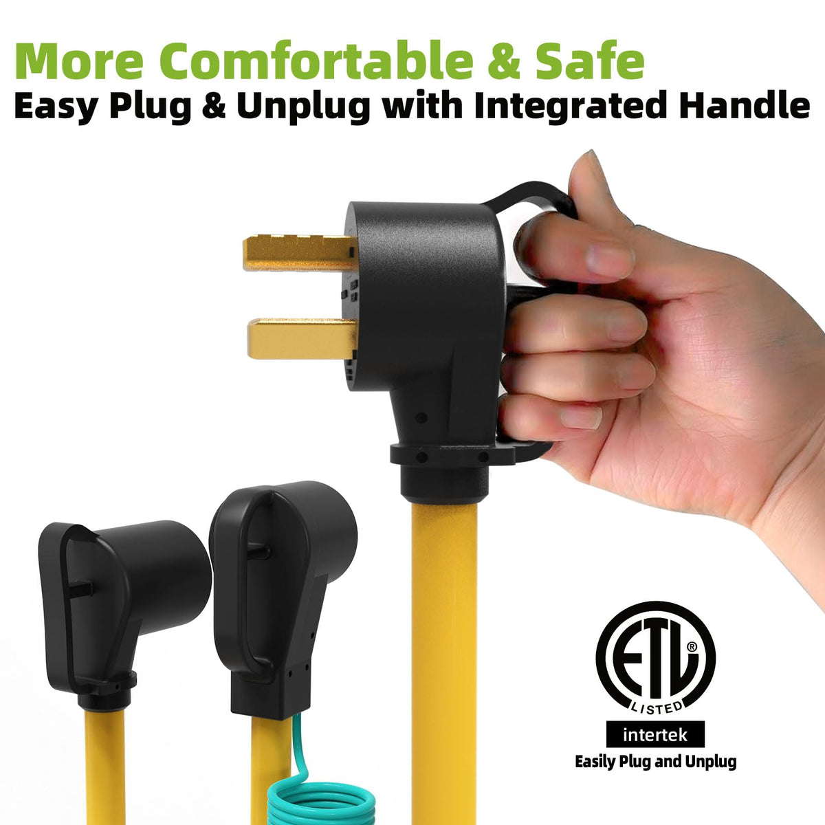 Portvoi in use with RV cord connected showing reliable campsite or hookup convenience