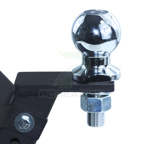 POSEAGLE hitch next to a hand for scale to show compact, heavy-duty construction