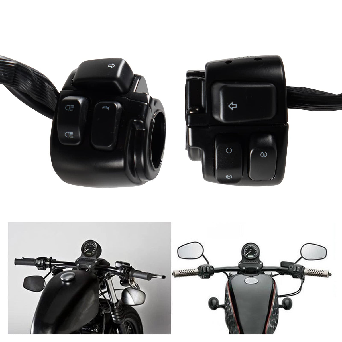POSENG front view of handlebar switch housings showing clean fit and controls