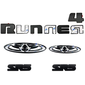 POSPICE front badge overlay on 4Runner showing matte black finish and clean look