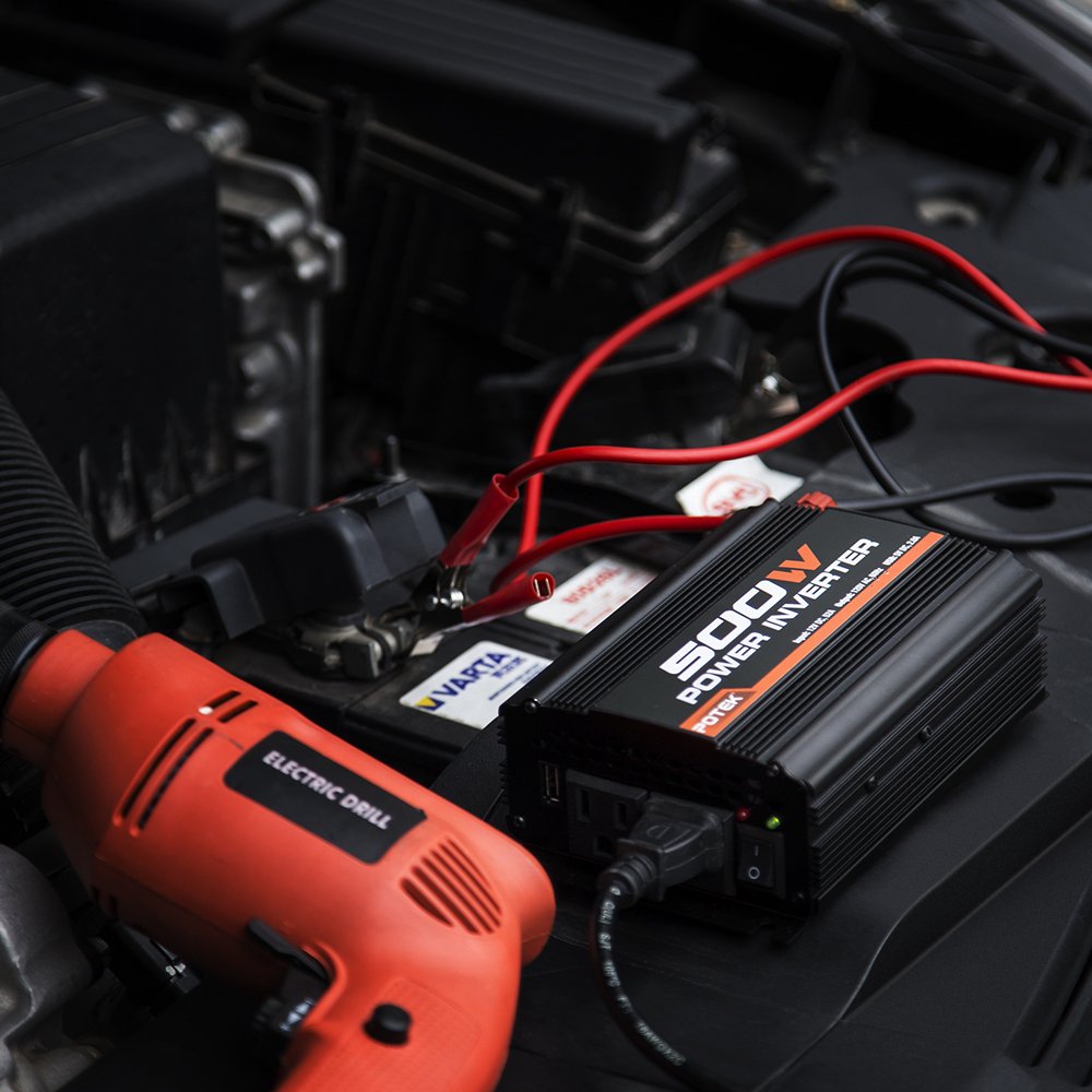 POTEK packaging with inverter and accessories for straightforward setup