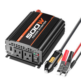 POTEK front view showing two AC outlets and USB for convenient charging