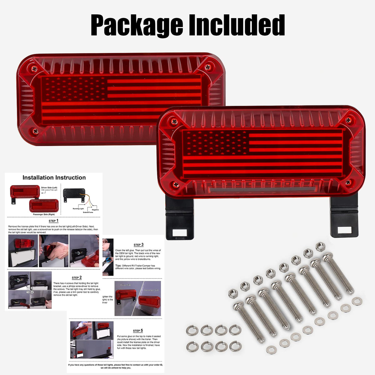POVTOR tail light beside ruler illustrating compact size and mounting fit