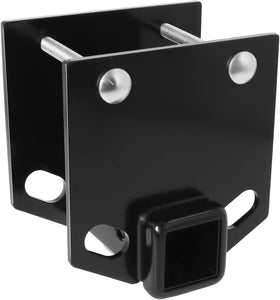 Poweka front view receiver adapter showing 2-inch opening and secure fit benefit