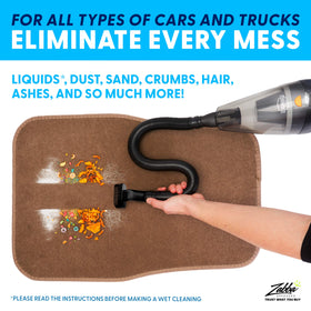 Power Practical dust bin open revealing large capacity for crumbs and sand with quick emptying
