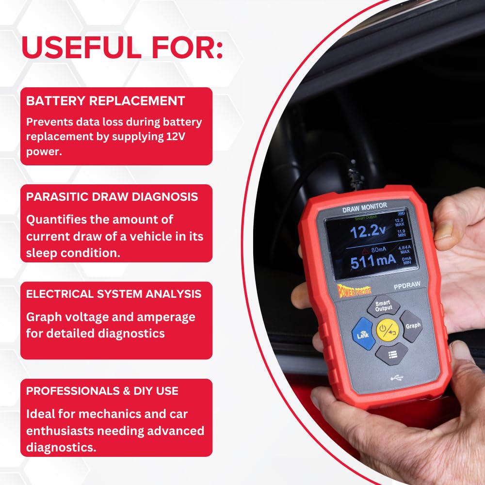 Power Probe internal battery pack view showing rechargeable USB-C convenience