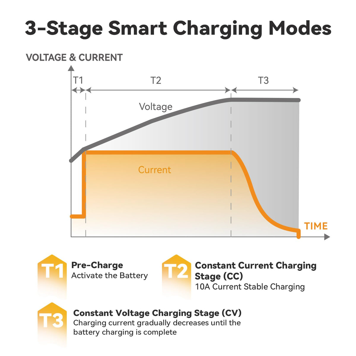 Power Queen LED indicators lit to display charging status and completion for quick monitoring