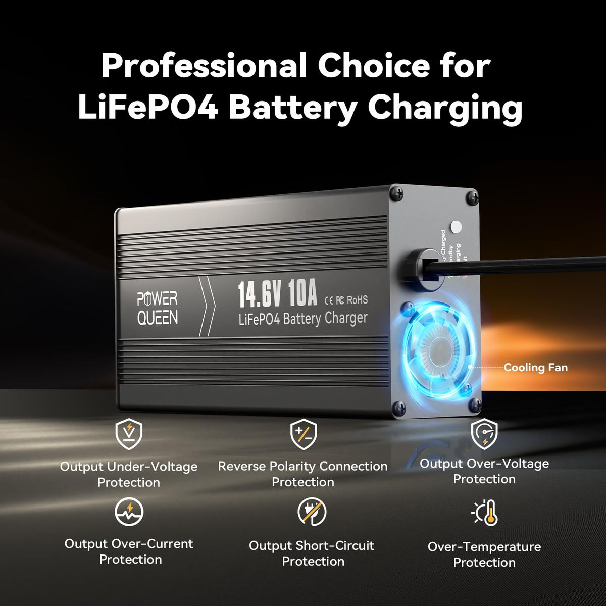 Power Queen held in hand to show compact size and portability for transport and storage
