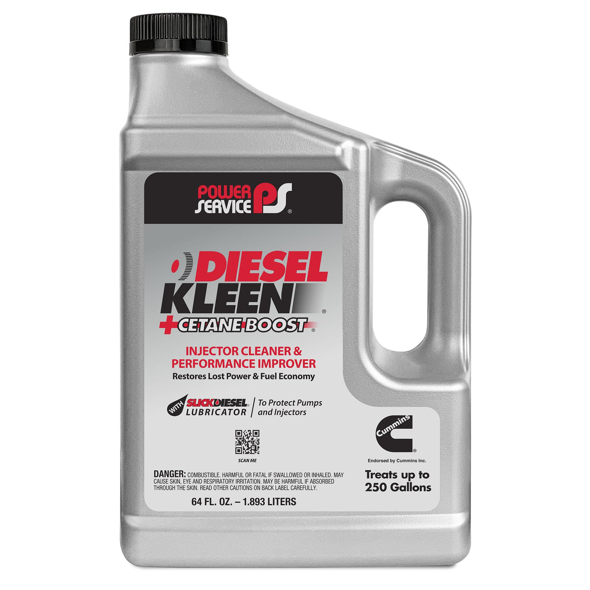 Power Service 64 oz front label showing product name and benefits