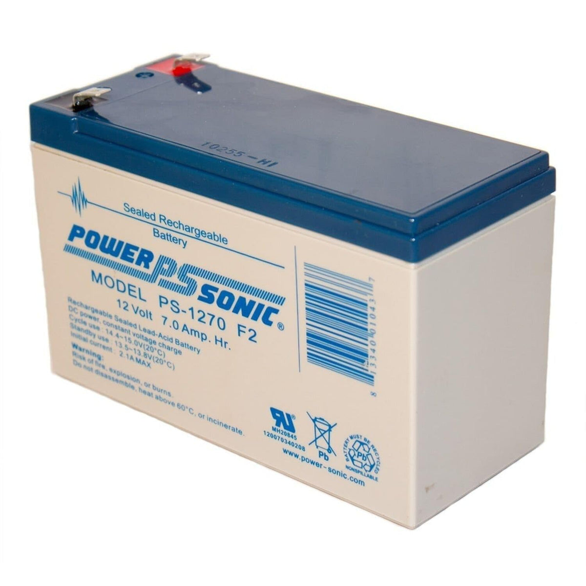 Power Sonic PS-1270 0.250 F2 terminal closeup illustrating secure connector and easy hookup