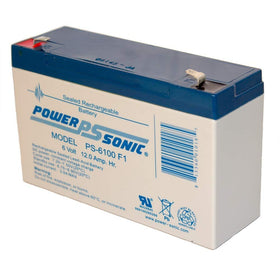 Power-Sonic PS-6100 terminals and label closeup highlighting clear specs and easy, secure connections