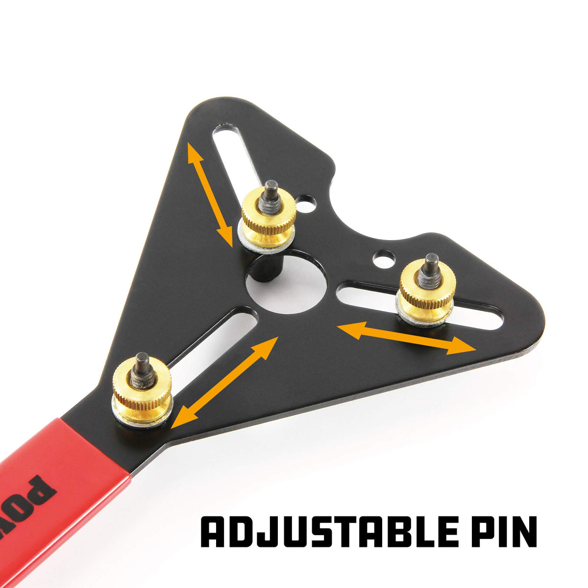 Powerbuilt close-up of adjustable pins illustrating precise fitment and secure clutch engagement benefit