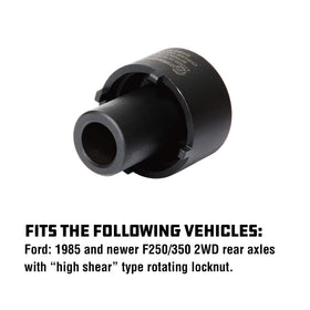 Powerbuilt socket in use on Ford rear axle demonstrating correct fit and safer nut removal