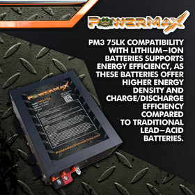 PowerMax PM3 mounted inside an RV converter compartment delivering steady DC power