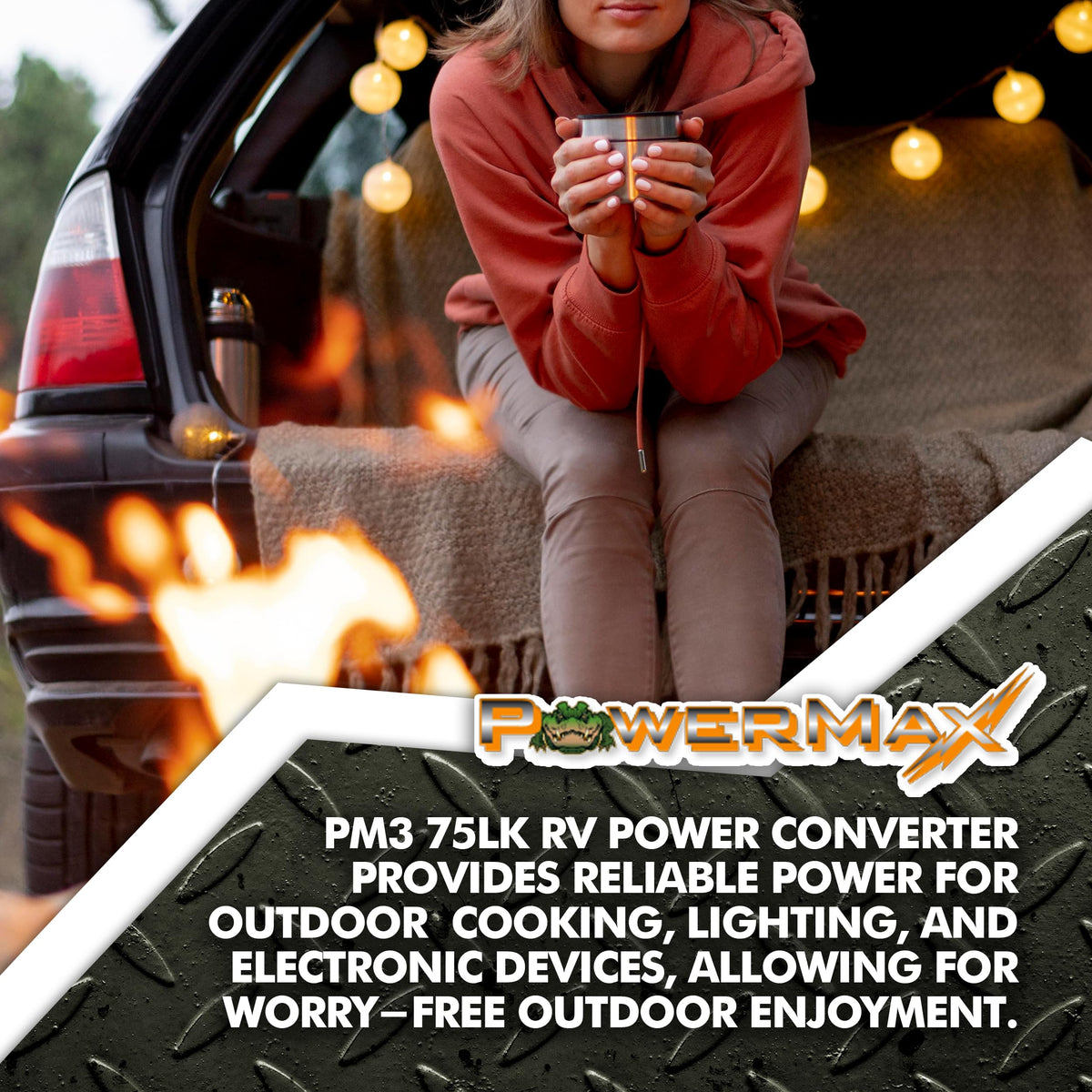 PowerMax PM3 powering an RV interior lights and appliances for comfortable living