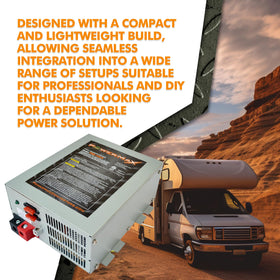 PowerMax PM4-60A status LEDs lit to show active charging and easy operational feedback