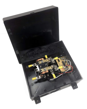 PowerMax PMTS-30 mounted in an RV electrical bay demonstrating seamless shore-to-generator switching