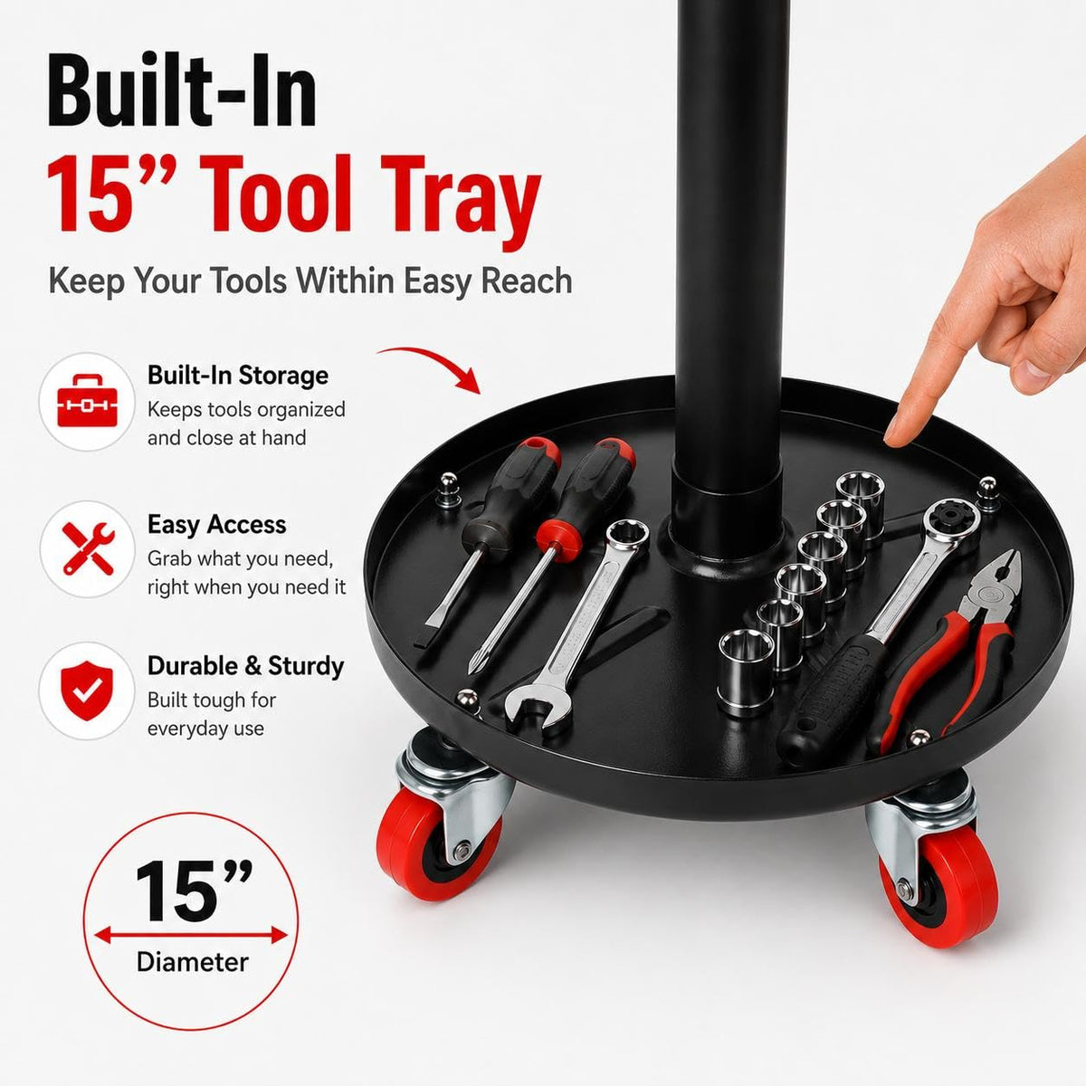 PowerSmart height adjustment lever demonstrating customizable working height