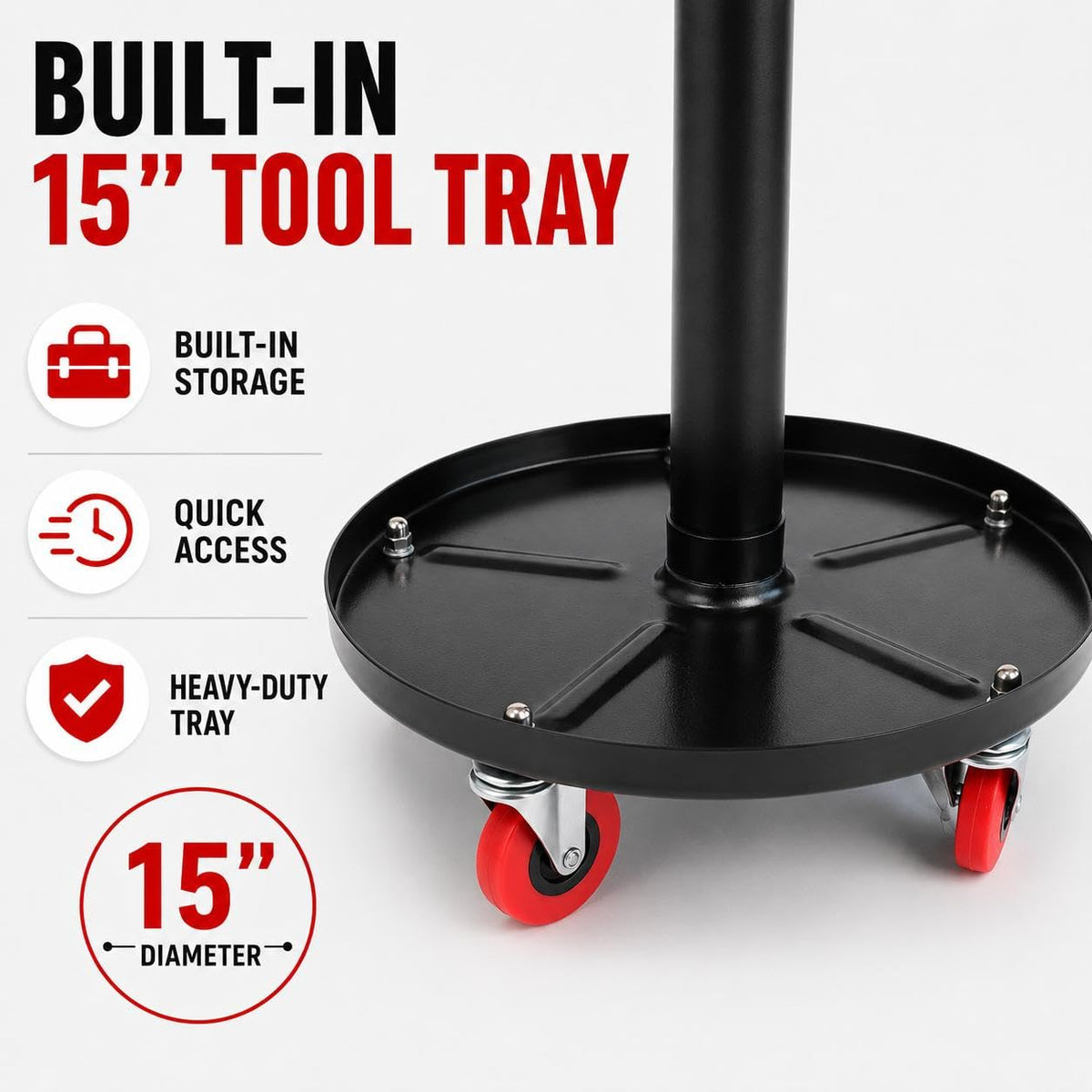 PowerSmart pneumatic height lever showing easy 18 to 23 inch adjustment