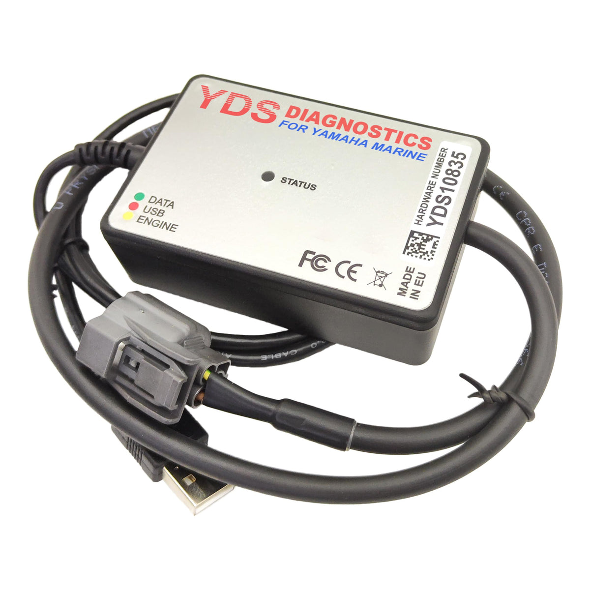 POWERSPORTS DIAGNOSTICS YamahaMarine Y.D.S. kit front view showing included components and benefit of full diagnostics