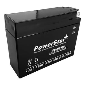 PowerStar front view of UT4B battery showing label and compact case for easy replacement
