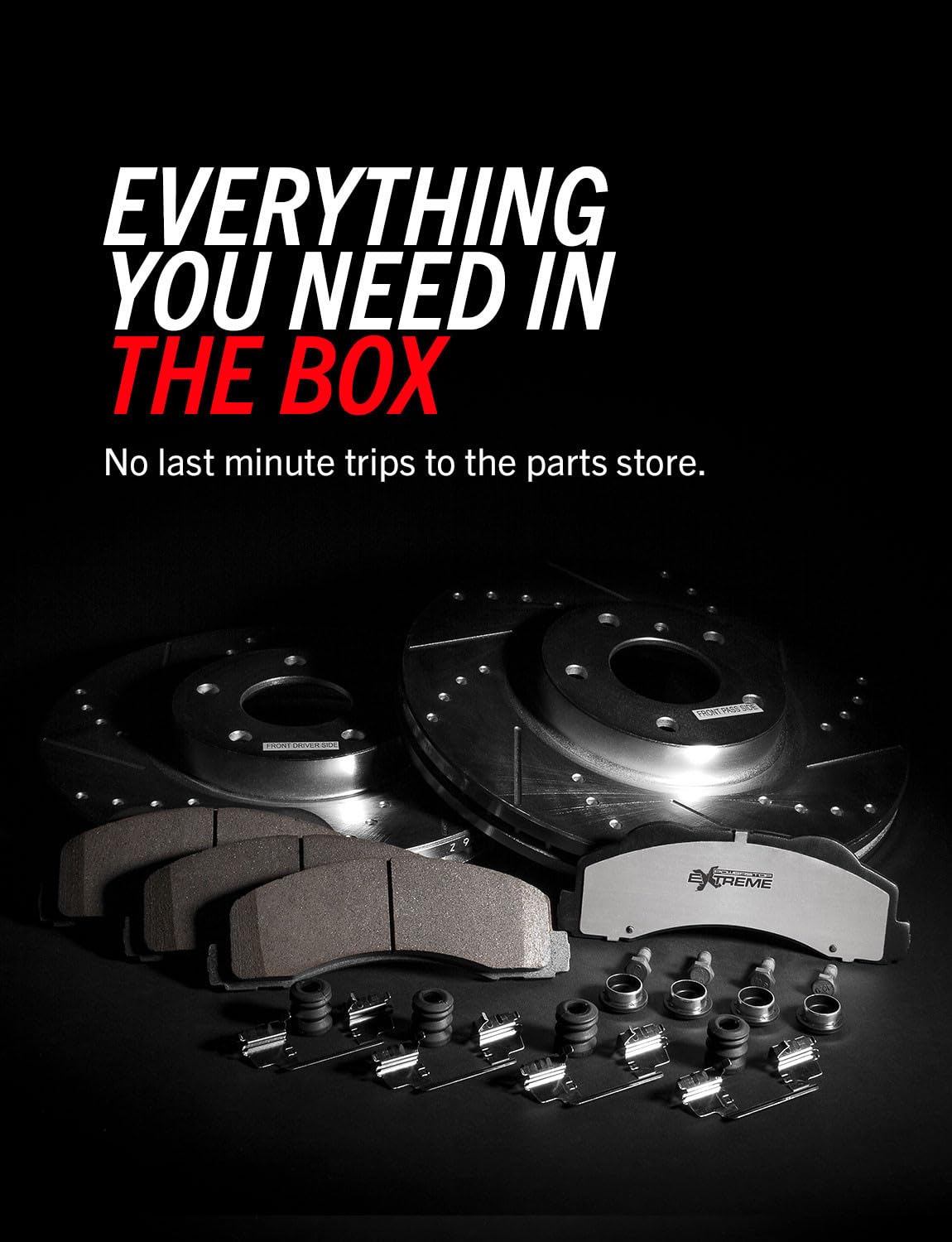 PowerStop stainless-steel installation hardware kit included for straightforward install