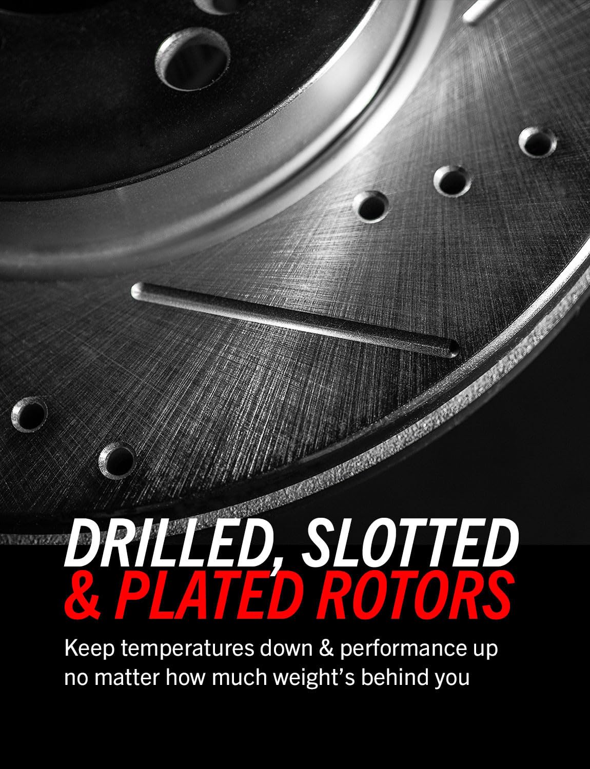 PowerStop installed front rotor and pad on truck demonstrating improved stopping control