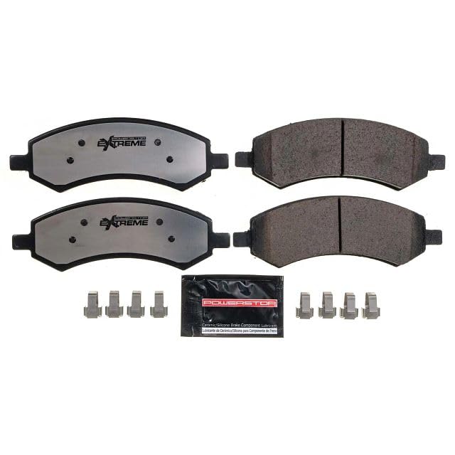 PowerStop carbon-fiber ceramic pad close-up showing texture for improved heat resistance