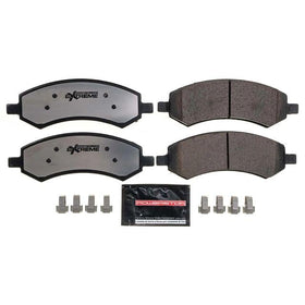 PowerStop carbon-fiber ceramic pad close-up showing texture for improved heat resistance