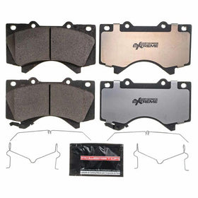 PowerStop pad profile close-up highlighting carbon-fiber ceramic friction