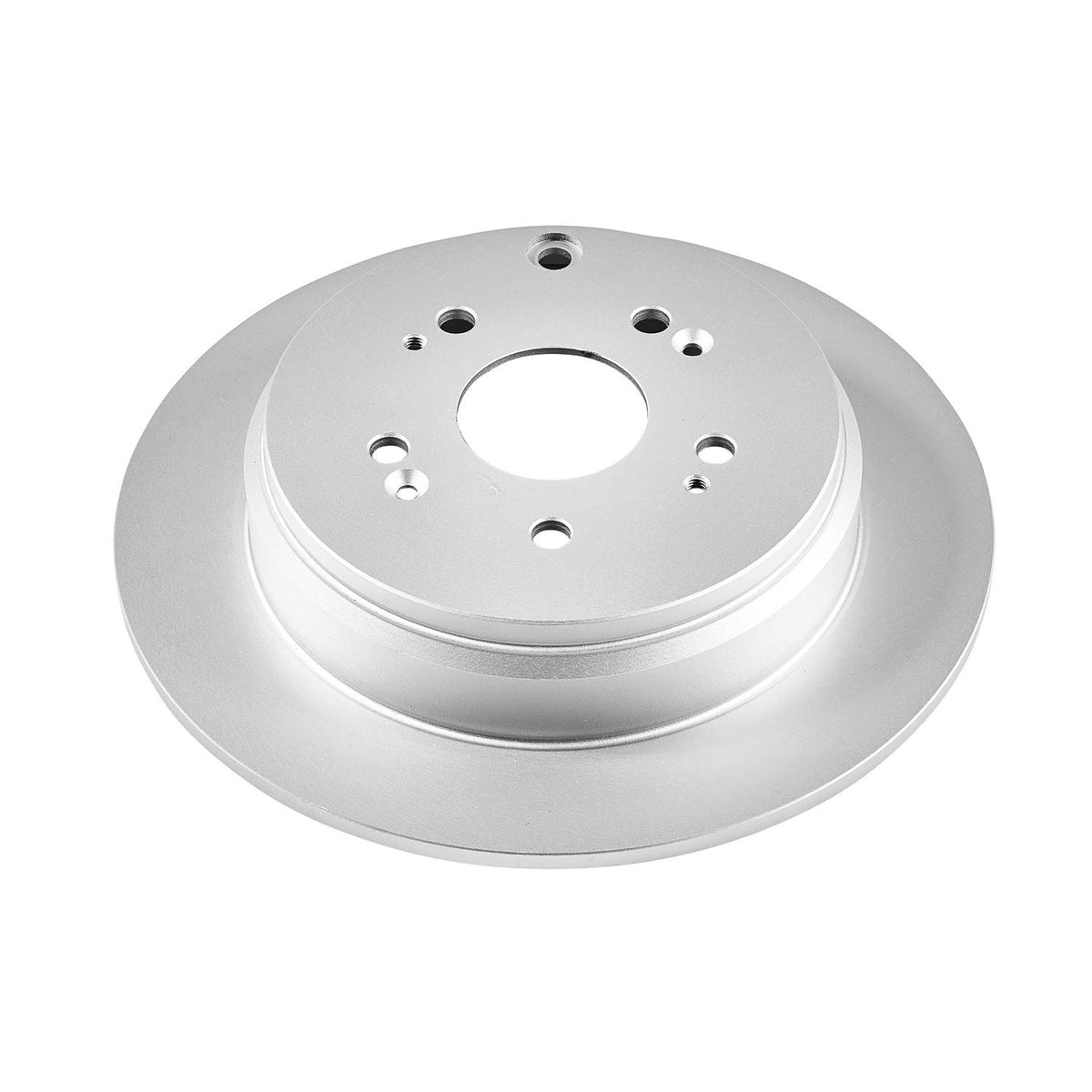 PowerStop rotor front view showing coated finish and clean wheels benefit