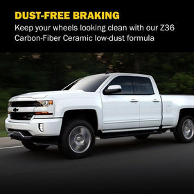 PowerStop pad next to ruler showing exact size for correct fitment