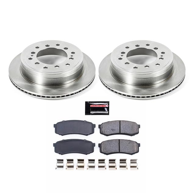 PowerStop ceramic pad close-up highlighting low-dust friction compound