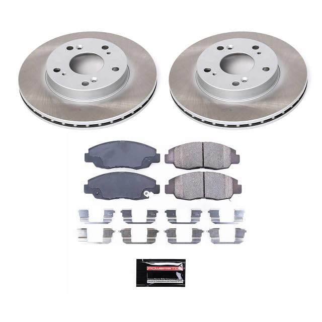 PowerStop Z17 ceramic pad closeup highlighting low-dust surface and quiet braking