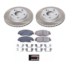 PowerStop Z17 ceramic pad closeup highlighting low-dust surface and quiet braking
