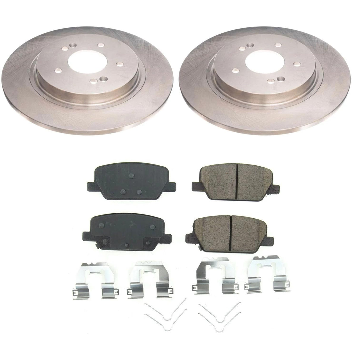 PowerStop Z17 ceramic pad close-up highlighting texture and chamfer for quiet, low-dust braking