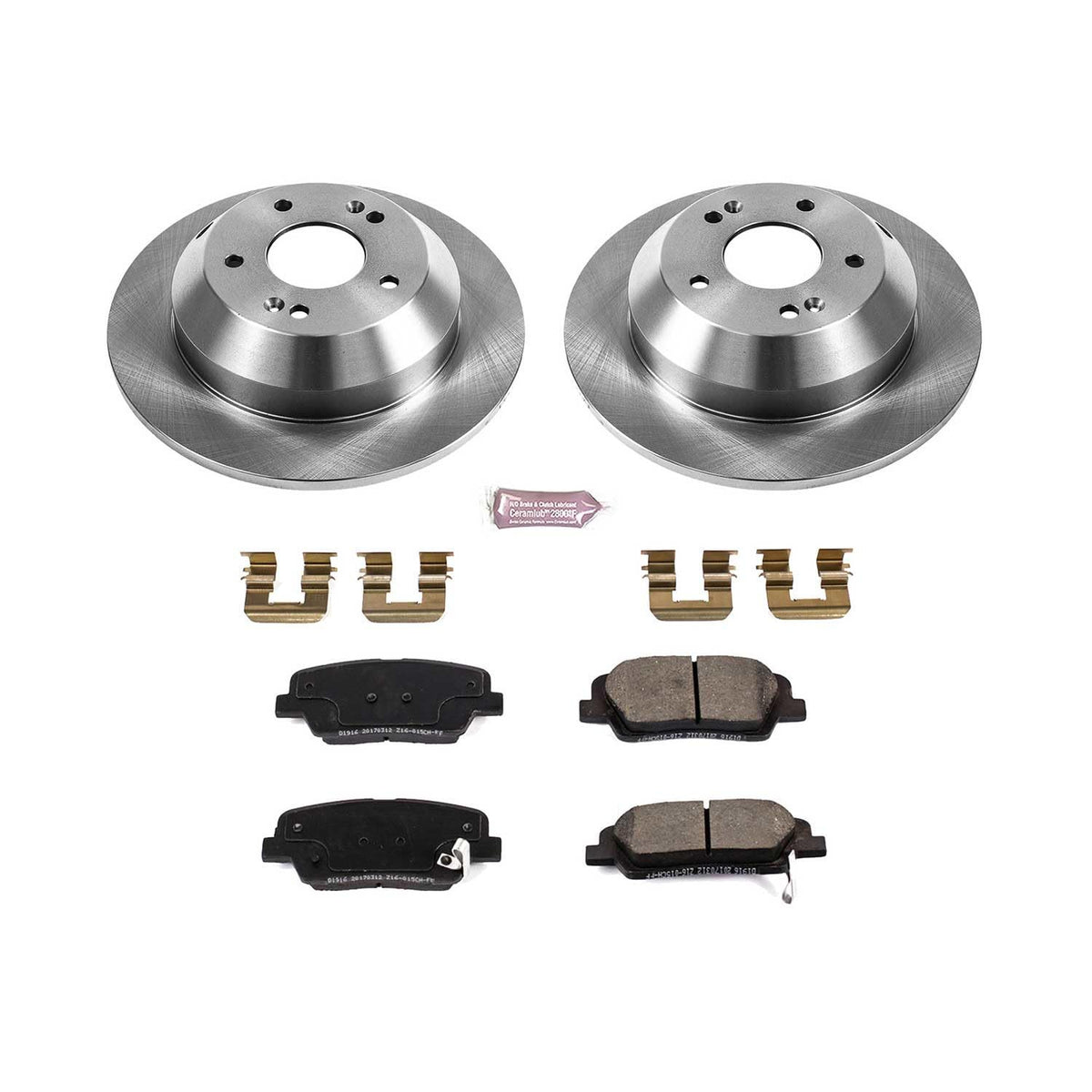 PowerStop Z17 ceramic pad close-up highlighting low-dust surface and quiet benefit