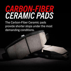 PowerStop rear pad installed on Silverado rear rotor illustrating bolt-on fit