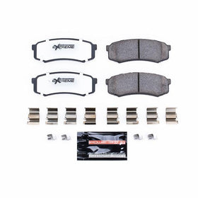 PowerStop Z36 pad friction face close-up highlighting carbon-fiber ceramic strength