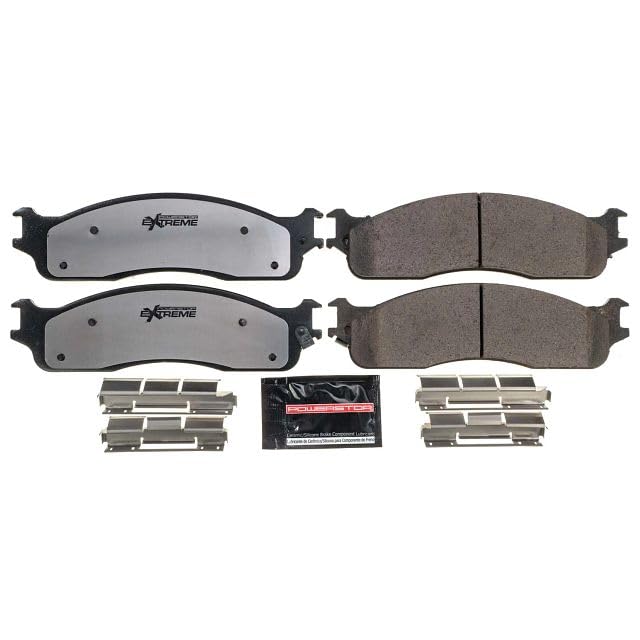 PowerStop Z36 close-up of pad profile highlighting carbon-fiber compound benefits