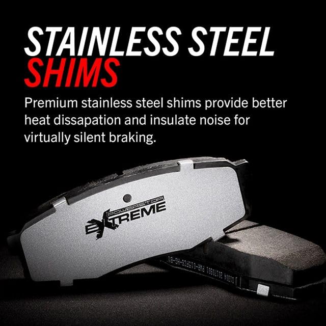 PowerStop pad side view highlighting thickness and long-wear durability