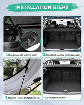 Powerty showing snap-in slots and tailgate rope hooks for tool-free installation