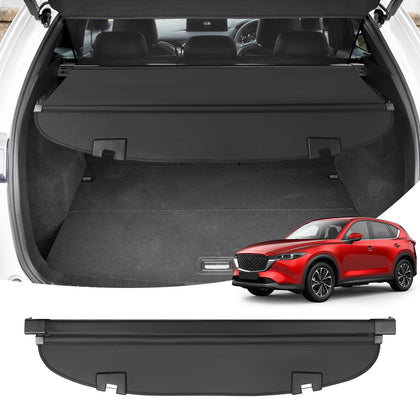 Powerty front view installed in Mazda CX-5 showing neat fit and privacy